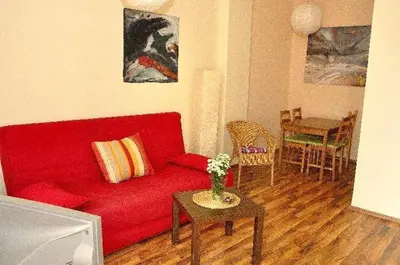 Ein Sitzbereich in der Unterkunft 3 Raum Fewo Dresden Zentrum - Balkon Blick auf Altstadt - L10