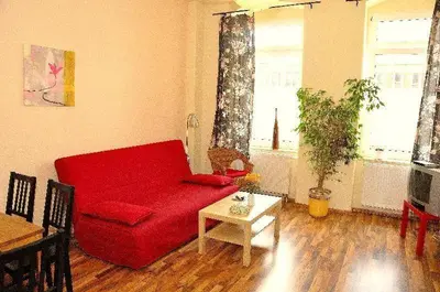Ein Sitzbereich in der Unterkunft 3 Raum Fewo Dresden Altstadt - L7