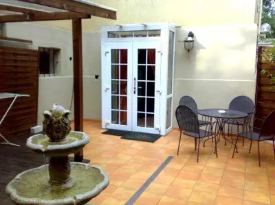 Ein Patio oder anderer Außenbereich in der Unterkunft Ferienwohnung 