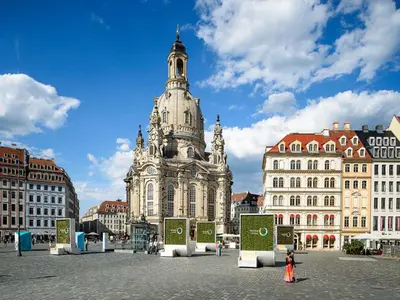 Ein allgemeiner Blick auf Dresden oder ein Stadtblick von der Ferienwohnung aus