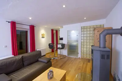 Ein Sitzbereich in der Unterkunft Landhaus Kaltenborn