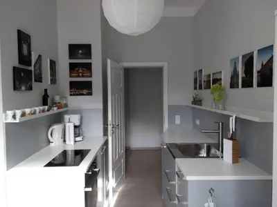 Küche/Küchenzeile in der Unterkunft Mirabelle - Wohnen in der Dresdner Neustadt