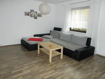 Ein Sitzbereich in der Unterkunft Ferienwohnung Hoffmann
