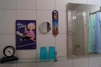 Ein Badezimmer in der Unterkunft Stadtflitzerbude
