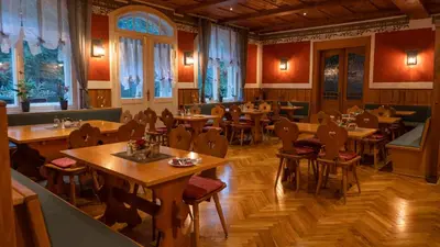 Ein Restaurant oder anderes Speiselokal in der Unterkunft Pension Schrammsteinbaude