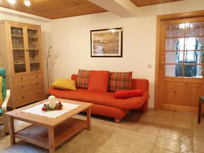 Ein Sitzbereich in der Unterkunft Ferienwohnung Ulbrich