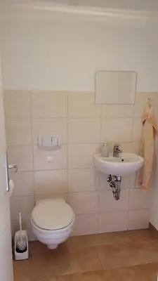 Ein Badezimmer in der Unterkunft Ferienhof Lilienstein