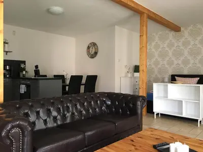 Ein Sitzbereich in der Unterkunft Ferienpark Senftenberg