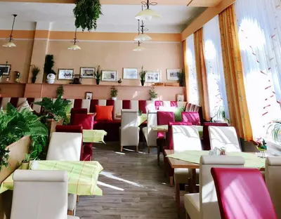 Ein Sitzbereich in der Unterkunft Traditionsgasthaus Goldener Löwe Riesa Restaurant & Pension
