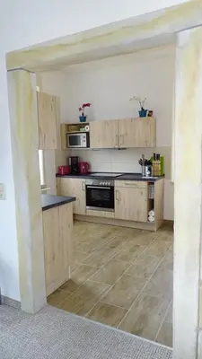 Küche/Küchenzeile in der Unterkunft Ferienwohnung 