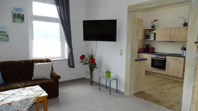 Küche/Küchenzeile in der Unterkunft Ferienwohnung 