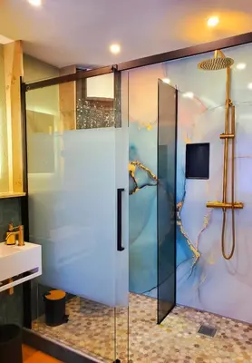 Ein Badezimmer in der Unterkunft Pension Am Nationalpark