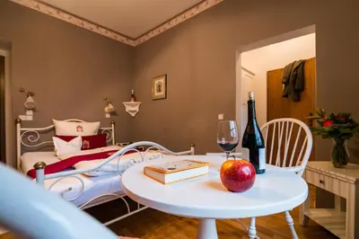 Ein Sitzbereich in der Unterkunft Romantik Hotel Deutsches Haus