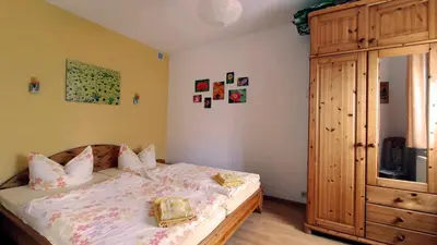 Ein Bett oder Betten in einem Zimmer der Unterkunft Ferienhaus 