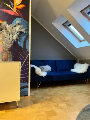 Ein Sitzbereich in der Unterkunft Villa am Grossen Garten