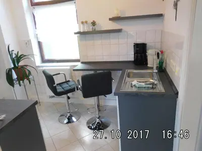 Küche/Küchenzeile in der Unterkunft Ferienwohnung am Schloss