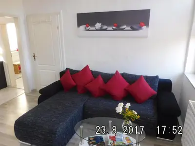 Ein Sitzbereich in der Unterkunft Ferienwohnung am Schloss