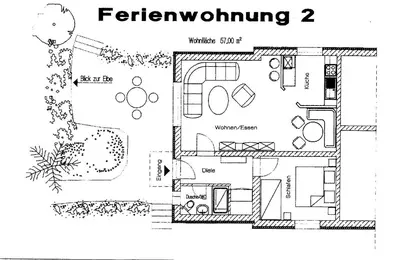 Grundriss der Unterkunft Ferienwohnung Gottlöber