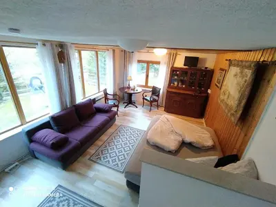 Ein Sitzbereich in der Unterkunft Elbenland Apartments & Bungalows