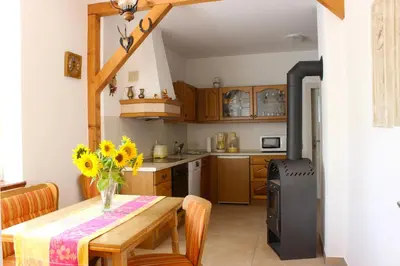 Küche/Küchenzeile in der Unterkunft Ferienhaus Mühlberg