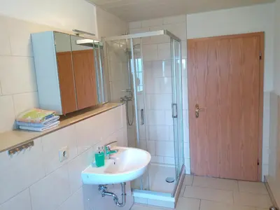 Ein Badezimmer in der Unterkunft Ferienwohnung Falkennest
