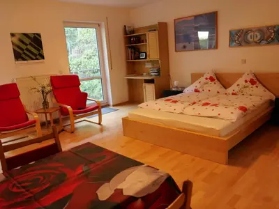 Ein Bett oder Betten in einem Zimmer der Unterkunft Ferienapartment LeMi