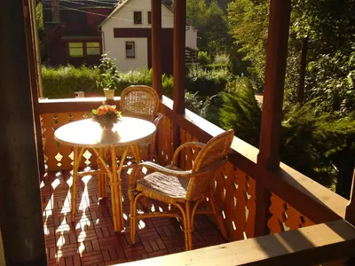 Ein Balkon oder eine Terrasse in der Unterkunft Haus Daheim