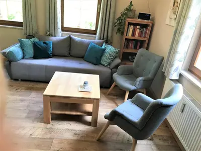 Ein Sitzbereich in der Unterkunft Haus Daheim