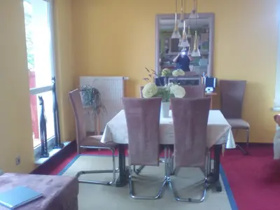 Ein Sitzbereich in der Unterkunft Ferienwohnung Naturnah