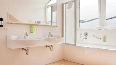 Ein Badezimmer in der Unterkunft Elbhotel Bad Schandau