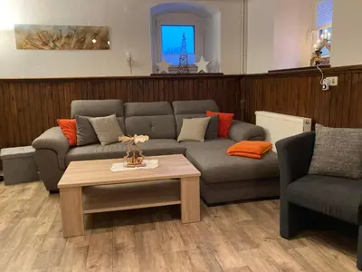 Ein Sitzbereich in der Unterkunft Ferienhaus Tooren