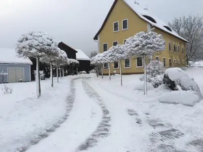 Alte Hofwerkstatt im Winter