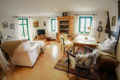 TV/Unterhaltungsangebot in der Unterkunft Traumhaftes Elb-Chalet