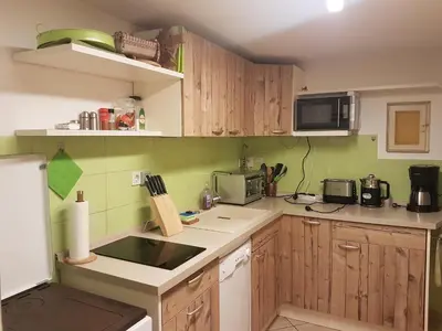 Küche/Küchenzeile in der Unterkunft Waldhaus St. Egidien