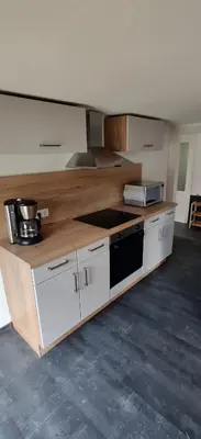 Küche/Küchenzeile in der Unterkunft Ferienwohnung Oberposta