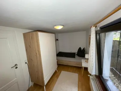 Ein Bett oder Betten in einem Zimmer der Unterkunft Ferienwohnung Oberposta