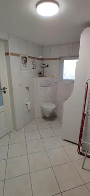 Ein Badezimmer in der Unterkunft Ferienwohnung Oberposta