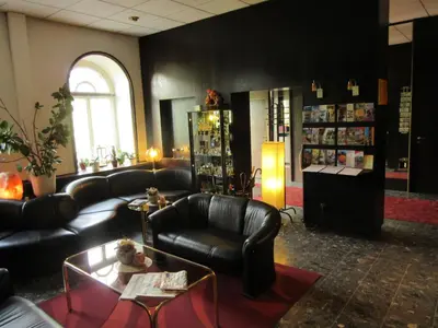 Ein Sitzbereich in der Unterkunft Hotel Lindenhof