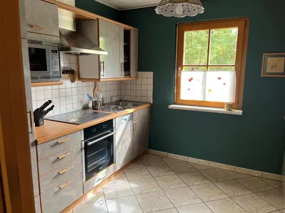 Küche/Küchenzeile in der Unterkunft Ferienwohnung Unter den Linden