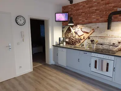 Küche/Küchenzeile in der Unterkunft Ferienwohnungen _ Haus Lisa_