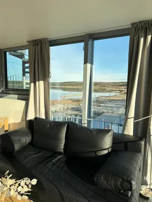 Ein Sitzbereich in der Unterkunft Open-Water-Resort