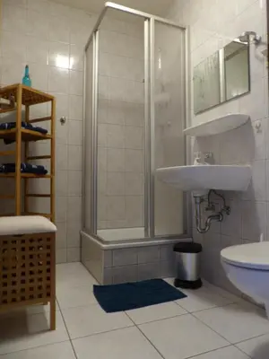 Ein Badezimmer in der Unterkunft Ferienwohnung Ortrand - Pension