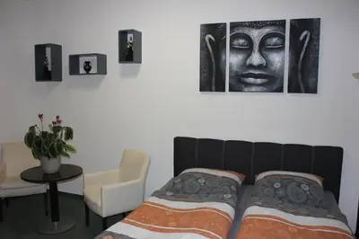 Ein Bett oder Betten in einem Zimmer der Unterkunft Ferienwohnung Bonita