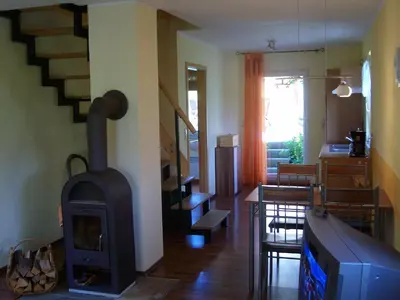 Ein Sitzbereich in der Unterkunft Ferienhaus Henke