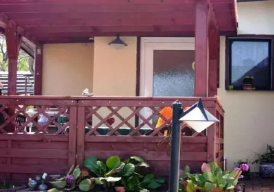 Ein Balkon oder eine Terrasse in der Unterkunft Ferieneinrichtungen Haus am Stein bei B