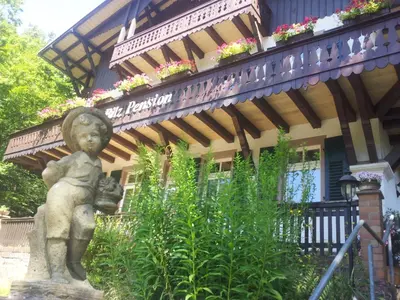 Ein Garten an der Unterkunft Bilz-Pension