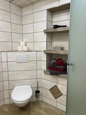 Ein Badezimmer in der Unterkunft Pension Ostrauer Mühle