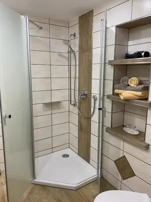 Ein Badezimmer in der Unterkunft Pension Ostrauer Mühle