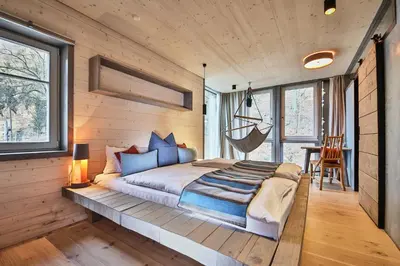 Ein Bett oder Betten in einem Zimmer der Unterkunft Bio-Hotel Villa Waldfrieden