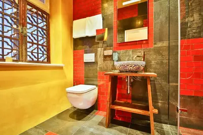 Ein Badezimmer in der Unterkunft Bio-Hotel Villa Waldfrieden